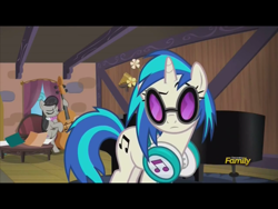 Size: 2048x1536 | Tagged: safe, screencap, dj pon-3, octavia melody, vinyl scratch, earth pony, pony, slice of life (episode), bipedal, cello, discovery family logo, musical instrument