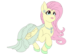 Size: 4093x2894 | Tagged: safe, artist:greed, fluttershy, pegasus, pony, bride, clothes, colored, digital art, dress, happy, lipstick, makeup, smiling, wedding dress