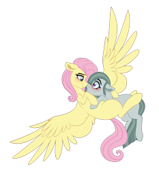 Size: 1766x1893 | Tagged: safe, artist:saphi-boo, fluttershy, marble pie, earth pony, pegasus, pony, blushing, female, lesbian, looking at each other, marbleshy, mare, shipping, simple background, smiling, transparent background