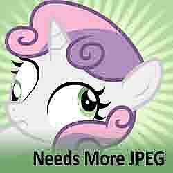 Size: 250x250 | Tagged: safe, sweetie belle, derp, derpibooru, low quality, meta, needs more jpeg, spoilered image joke