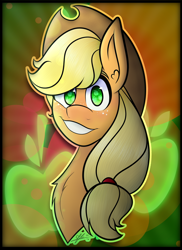 Size: 2400x3300 | Tagged: safe, artist:cosmicchrissy, applejack, earth pony, pony, bust, female, mare, portrait, solo