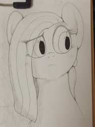 Size: 2448x3264 | Tagged: safe, artist:theobrobine, pinkie pie, pony, cute, cuteamena, female, mare, monochrome, pinkamena diane pie, solo, traditional art