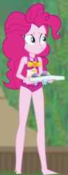 Size: 225x581 | Tagged: safe, screencap, pinkie pie, better together, equestria girls, too hot to handle, clothes, cropped, geode of sugar bombs, solo, swimsuit