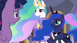 Size: 1920x1080 | Tagged: safe, screencap, princess celestia, princess luna, twilight sparkle, twilight sparkle (alicorn), alicorn, pony, the summer sun setback