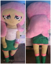Size: 1460x1840 | Tagged: safe, fluttershy, equestria girls, clothes, custom, doll, front and back, irl, photo, plushie, skirt, smiling, toy