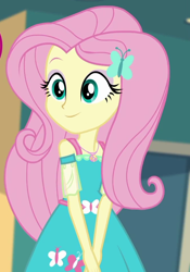 Size: 666x953 | Tagged: safe, screencap, fluttershy, better together, equestria girls, rollercoaster of friendship, cropped, cute, shyabetes, solo