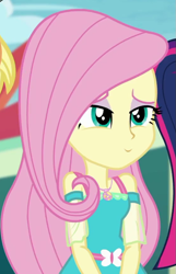 Size: 555x862 | Tagged: safe, screencap, fluttershy, better together, equestria girls, rollercoaster of friendship, cropped, geode of fauna