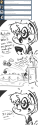 Size: 770x2523 | Tagged: safe, artist:tess, oc, oc only, ask hobo pony, comic, hobo pony, monochrome, solo, tumblr