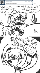 Size: 770x1410 | Tagged: safe, artist:tess, oc, oc only, ask hobo pony, comic, hobo pony, monochrome, solo, this will end in tears, tumblr