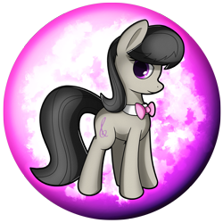 Size: 2539x2539 | Tagged: safe, artist:flamevulture17, octavia melody, earth pony, pony, bowtie, commission, looking at you, orb, smiling, solo