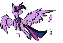 Size: 3750x2550 | Tagged: safe, artist:thefaithkeeper, artist:void-adoptables, derpibooru import, twilight sparkle, twilight sparkle (alicorn), alicorn, pony, feather, molting, solo