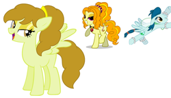 Size: 1024x586 | Tagged: safe, artist:estefania200, oc, oc only, blank flank, offspring, parent:adagio dazzle, parent:captain planet, parents:capdazzle, simple background, white background