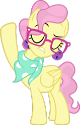 Size: 2868x4500 | Tagged: safe, artist:slb94, fluttershy, pegasus, pony, alternate hairstyle, hipstershy, raised hoof, simple background, solo, transparent background, vector