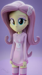 Size: 1080x1920 | Tagged: safe, artist:efk-san, fluttershy, equestria girls, 3d, blender, blender cycles, clothes, cute, female, shyabetes, smiling, solo