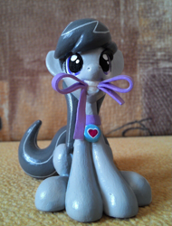 Size: 1169x1536 | Tagged: safe, artist:drafthoof, octavia melody, earth pony, pony, collar, craft, figure, irl, leash, photo, sitting, solo