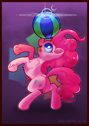 Size: 3508x4961 | Tagged: safe, artist:tony-retro, pinkie pie, earth pony, pony, action pose, cartoon, colored, female, mare, poster, solo