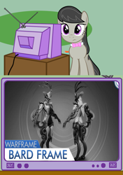 Size: 563x800 | Tagged: safe, octavia melody, earth pony, pony, concept art, exploitable meme, meme, namesake, obligatory pony, octavia (warframe), tv meme, warframe