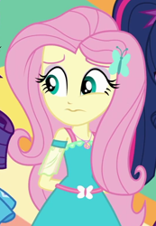 Size: 538x777 | Tagged: safe, screencap, fluttershy, better together, equestria girls, rollercoaster of friendship, cropped, geode of fauna, worried