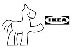 Size: 468x309 | Tagged: safe, 1000 hours in ms paint, ikea, ikea man, monochrome, ms paint, ponified, simple background, white background