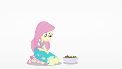 Size: 1920x1080 | Tagged: safe, screencap, fluttershy, better together, equestria girls, rollercoaster of friendship, feet, food, geode of fauna, salad, sandals, solo