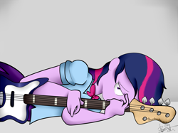 Size: 3849x2886 | Tagged: safe, artist:befishproductions, derpibooru import, twilight sparkle, equestria girls, guitar, signature