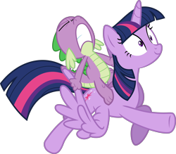 Size: 8192x7190 | Tagged: safe, artist:thorinair, derpibooru import, spike, twilight sparkle, twilight sparkle (alicorn), alicorn, dragon, pony, castle sweet castle, .svg available, absurd resolution, dragons riding ponies, inkscape, ponyscape, simple background, transparent background, vector, wing pull