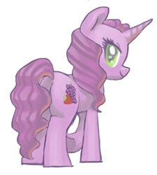 Size: 720x800 | Tagged: safe, artist:needsmoarg4, berry punch, berryshine, pony, unicorn, g4, female, mare, race swap, simple background, smiling, solo, white background