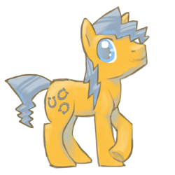 Size: 800x800 | Tagged: safe, artist:needsmoarg4, chance-a-lot, creme brulee, earth pony, pony, g4, colored pupils, looking at you, male, smiling, solo, stallion