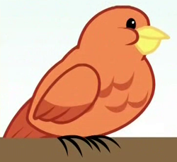 Size: 364x335 | Tagged: safe, screencap, constance, bird, flutter brutter, cropped, female, simple background, solo, songbird, white background