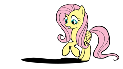 Size: 1280x720 | Tagged: safe, artist:icey-wicey-1517, artist:ikillyou121, color edit, edit, fluttershy, pegasus, pony, colored, female, mare, rearing, scared, shadow, simple background, solo, transparent background