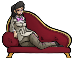 Size: 750x604 | Tagged: safe, artist:theartrix, octavia melody, human, fainting couch, female, human coloration, humanized, simple background, solo, transparent background