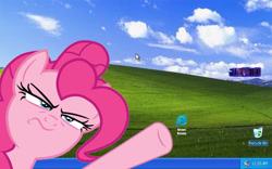 Size: 1200x750 | Tagged: safe, artist:juanjo_belic, pinkie pie, earth pony, pony, internet explorer, recycle bin, windows, windows xp