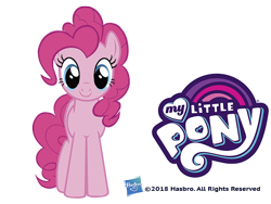 Size: 600x450 | Tagged: safe, pinkie pie, earth pony, pony, cute, diapinkes, looking at you, my little pony logo, official, simple background, solo, transparent background