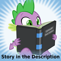 Size: 1024x1024 | Tagged: safe, artist:dtkraus, spike, dragon, book, derpibooru, meta, official spoiler image, reading, spoilered image joke, story included, vector