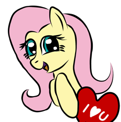 Size: 1122x1133 | Tagged: safe, artist:platinumdrop, fluttershy, pegasus, pony, cute, i love you, shyabetes, simple background, solo, transparent background