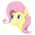 Size: 276x276 | Tagged: safe, artist:lowelf, fluttershy, pegasus, pony, bust, simple background, smiling, solo, white background