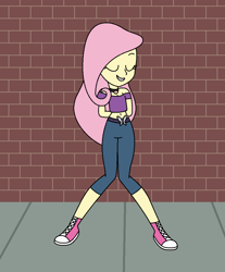 Size: 862x1042 | Tagged: safe, artist:author92, fluttershy, equestria girls, alternate costumes, choker, clothes, converse, geode of fauna, jeans, pants, shoes, sneakers