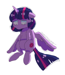 Size: 520x599 | Tagged: safe, artist:christunacake, derpibooru import, twilight sparkle, twilight sparkle (alicorn), alicorn, pony, sad, solo