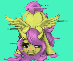 Size: 1280x1066 | Tagged: safe, artist:revenanteal, fluttershy, pegasus, pony, error, female, glitch, gritted teeth, solo