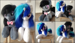 Size: 2621x1525 | Tagged: safe, artist:burgunzik, dj pon-3, octavia melody, vinyl scratch, earth pony, pony, irl, photo, plushie, prone, wrong eye color