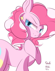 Size: 700x900 | Tagged: safe, artist:tohupo, pinkie pie, earth pony, pony, female, looking at you, mare, simple background, solo, white background