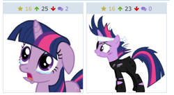 Size: 634x347 | Tagged: safe, twilight sparkle, derpibooru, exploitable meme, future twilight, juxtaposition, juxtaposition win, meme, meta, sad