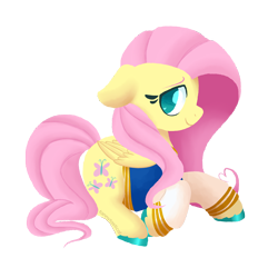 Size: 1500x1500 | Tagged: safe, alternate version, artist:fannytastical, part of a set, fluttershy, pegasus, pony, clothes, cute, simple background, solo, sticker, sweater, transparent background