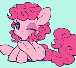 Size: 1130x1022 | Tagged: safe, artist:ccc, pinkie pie, earth pony, pony, cute, diapinkes, female, mare, one eye closed, solo, wink