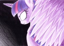 Size: 3436x2480 | Tagged: safe, artist:faye-raven, derpibooru import, twilight sparkle, twilight sparkle (alicorn), alicorn, pony, glowing eyes, solo