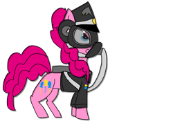 Size: 2048x1536 | Tagged: artist needed, safe, pinkie pie, earth pony, pony, 1000 hours in ms paint, bomber crew, merrick jäger, oxygen mask, service cap, simple background, solo, transparent background