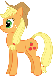 Size: 2734x3951 | Tagged: safe, alternate version, artist:mfg637, applejack, earth pony, pony, simple background, solo, transparent background, vector