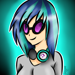 Size: 550x550 | Tagged: safe, artist:otomekawaii10, dj pon-3, vinyl scratch, human, humanized, solo