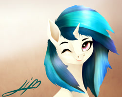 Size: 1255x1000 | Tagged: safe, artist:limchph2, dj pon-3, vinyl scratch, pony, unicorn, female, horn, mare, solo