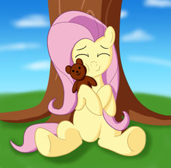 Size: 943x923 | Tagged: safe, artist:tech--pony, fluttershy, pegasus, pony, cute, shyabetes, teddy bear